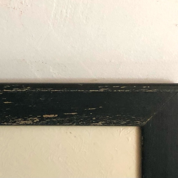 Vtg PEG WHEELER HOPE Framed peaches print embossed mat distressed black frame - Picture 7 of 10